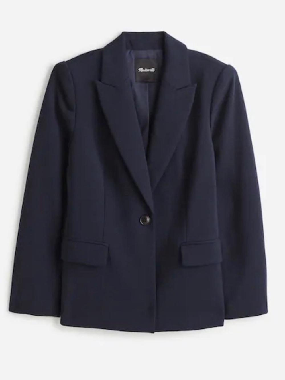 Madewell Alston Blazer Navy Blue Wool Blend Single Button Jacket Size 6